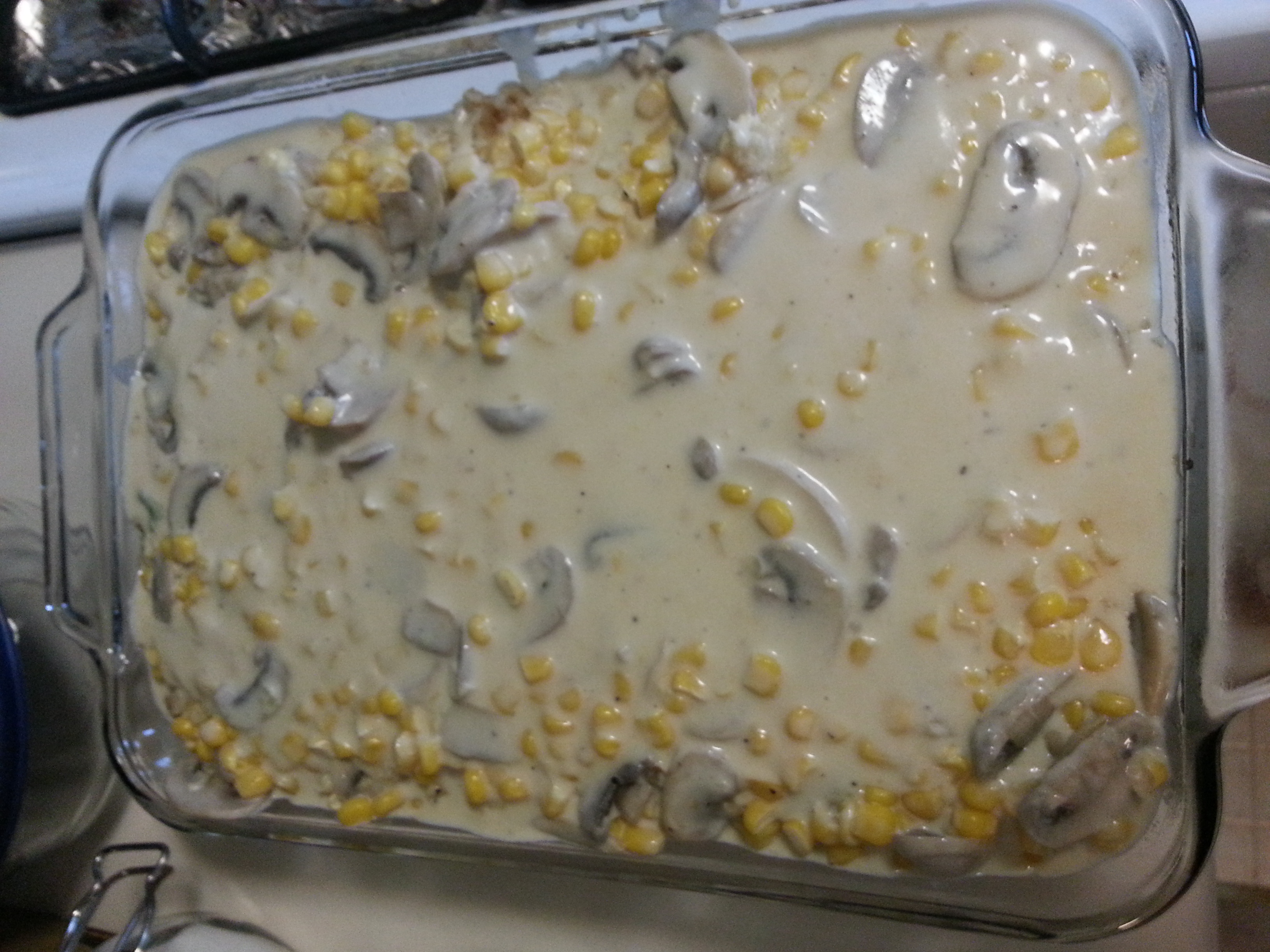 Cream Sauce Over Salmon Fried Rice