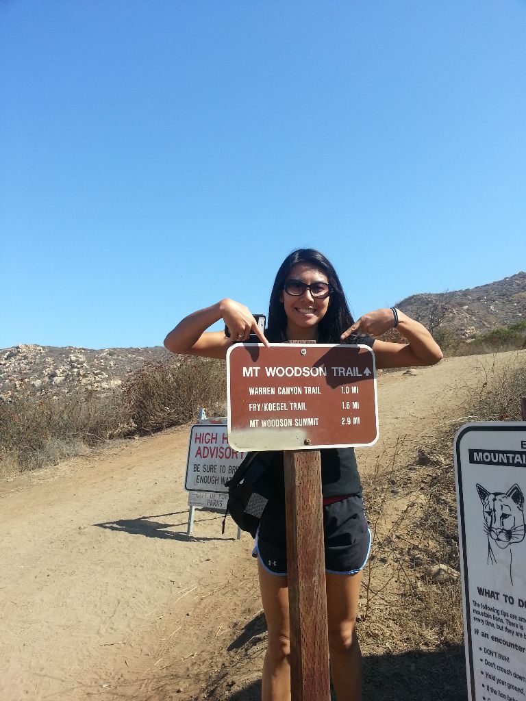 Marisa at the Start of the Mt. Woodson Trail